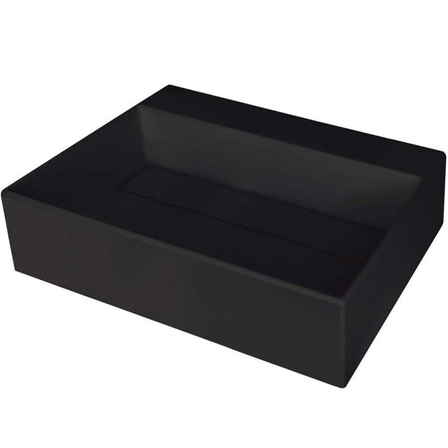 DEANTE Umywalka nablatowa CORREO 50x40 granitowa z maskownicą nero CQ