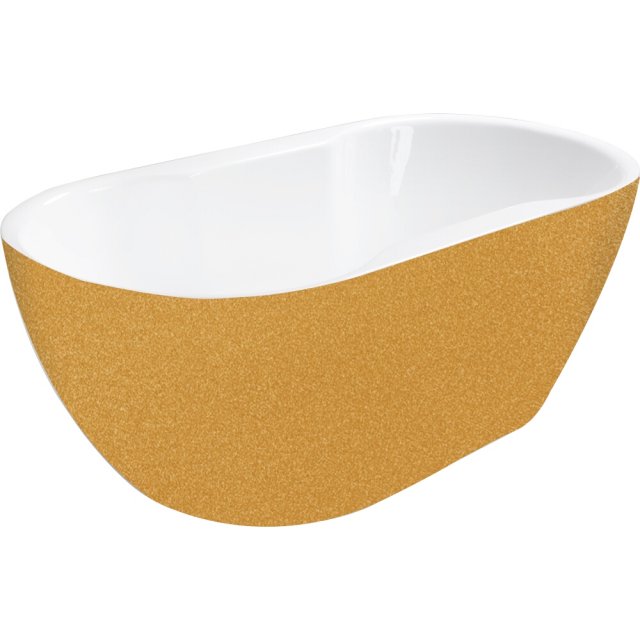 BESCO Wanna wolnostojąca NAVIA GLAM ZŁOTA 160x80 cm syfon z przelewem