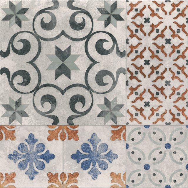 Gres szkliwiony PATCHWORK multikolor ONE satin 42x42 gat. I