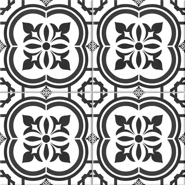 Gres szkliwiony FLAVORI patchwork black mat 42x42 gat. I