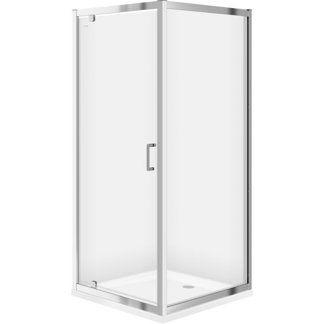 CERSANIT Zestaw: Kabina prysznicowa kwadratowa ZIP chrom 90x190 + bro