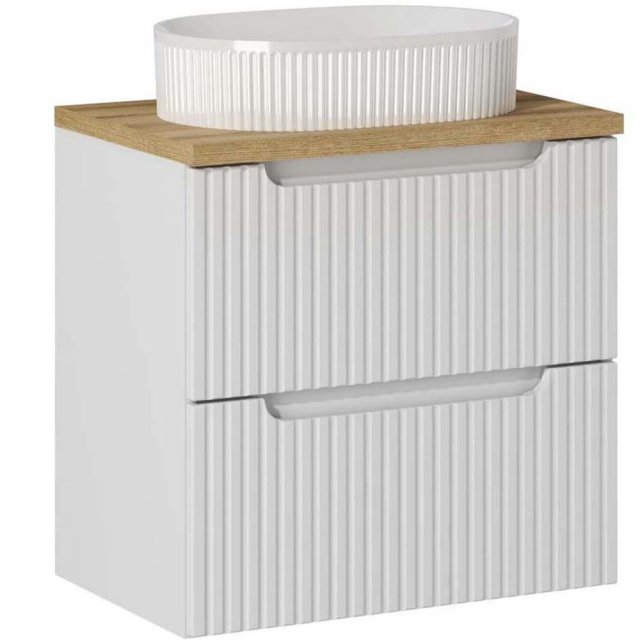 COMAD Zestaw mebli NOVA WHITE szafka z blatem OAK 60 cm, umywalka BEY