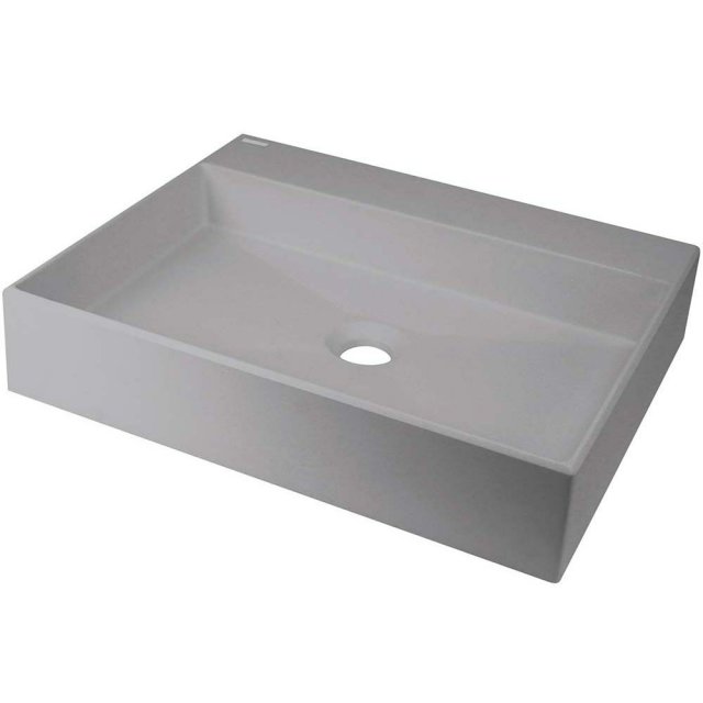 DEANTE Umywalka nablatowa CORREO 50x40 granitowa szary metalik CQR_SU