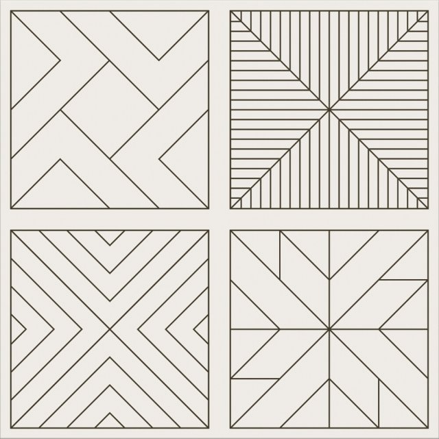 Gres szkliwiony LOVELY PATCHWORK TETRIS white-black mat 29,8x29,8 gat