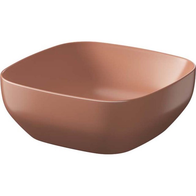 CERSANIT Umywalka nablatowa LARGA kwadratowa 38X38 ceglasta K677-060