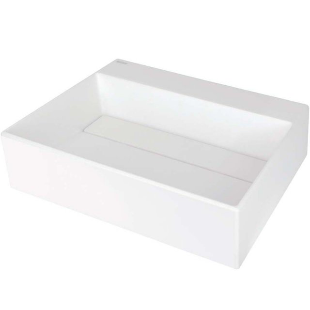 DEANTE Umywalka nablatowa CORREO 50x40 granitowa z maskownicą alabast