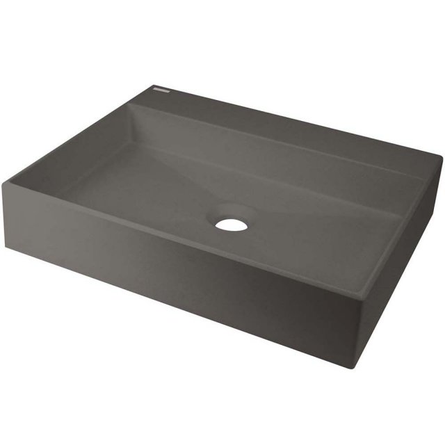 DEANTE Umywalka nablatowa CORREO 50x40 granitowa antracyt metalik CQR
