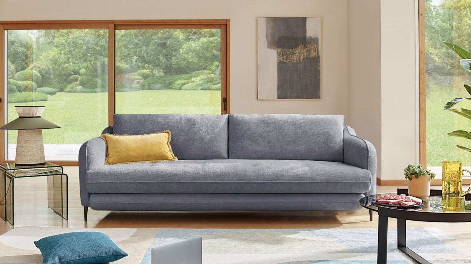 Sofa rozkładana Jade szara podwójna