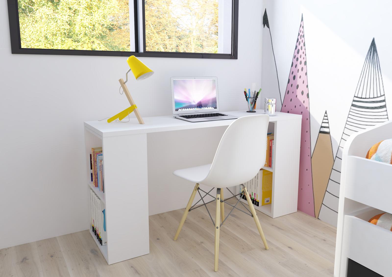 Biurko 150 cm z półkami Whitney - biały