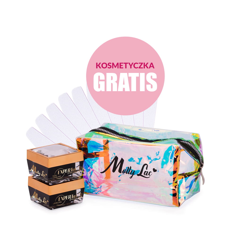 Zestaw żeli do przedłużania paznokci Expert Gel by Monika Mielniczuk MollyLac 2x50g (SMART + STRONG) kosmetyczka MollyLac GRATIS