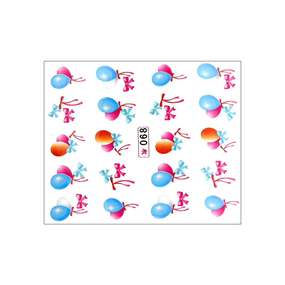 Naklejki wodne do paznokci balony Nr 068