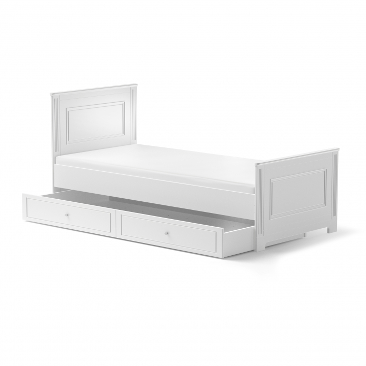 Bellamy, Ines - łóżko 90x200 z szufladą-Elegant White