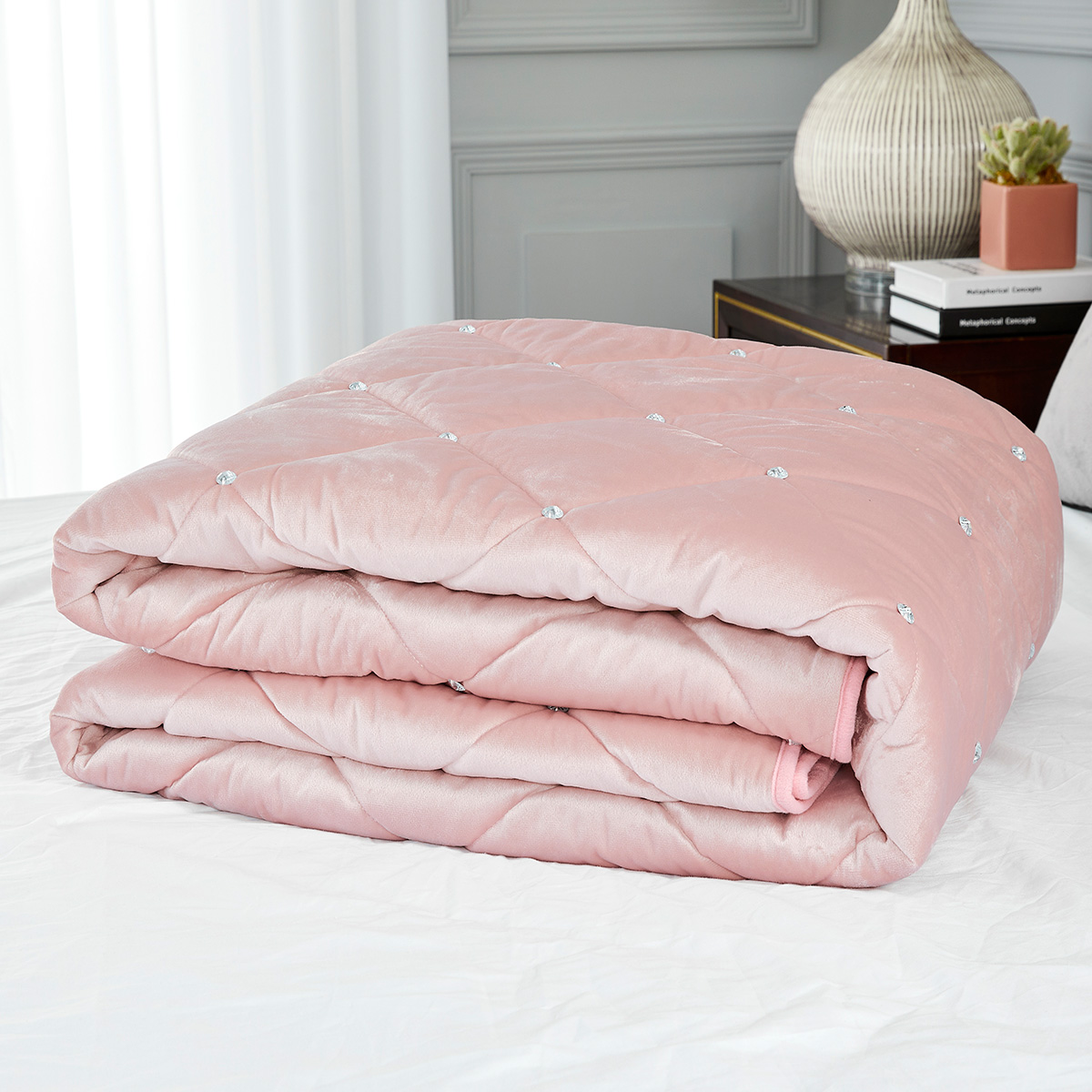 Narzuta 200 x 220 cm glam holland velvet pink - Alena Firany