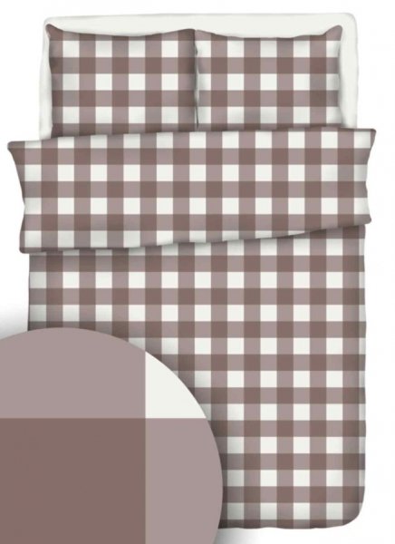 Pościel kora 160x200, 100% bawełna wz. Krata Ikea brąz