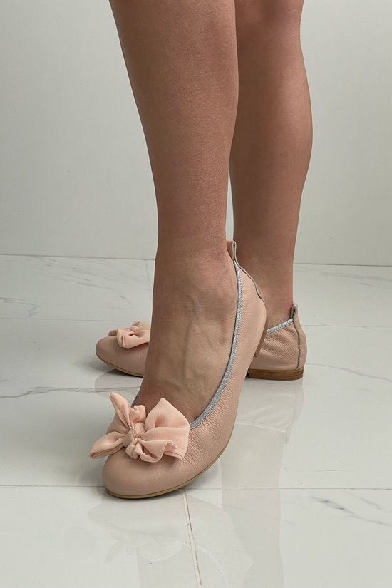 Baleriny damskie 92/64 Nude/ Srebro outlet
