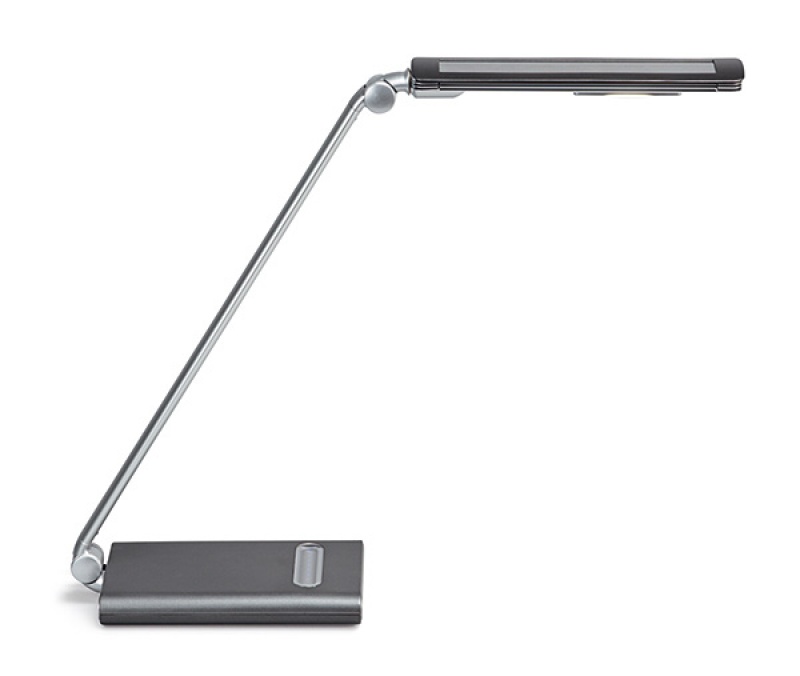 Lampka LED na biurko MAULpure, 9W, ze ściemniaczem, srebrna