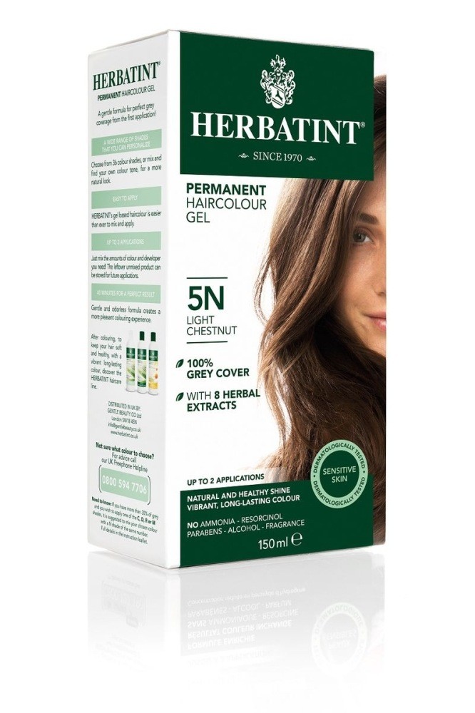NATURALNA FARBA DO WŁOSÓW Herbatint trwała 5N JASNY KASZTAN 150 ml