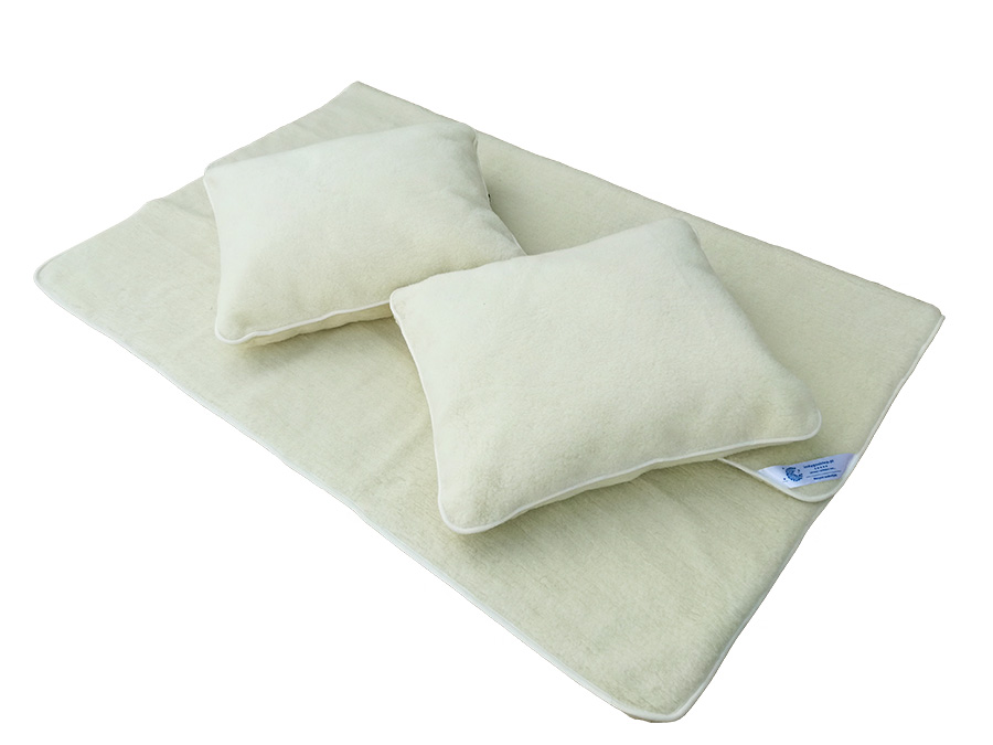 Pościel wełniana merynos australijski ecru (kołdra 200x220, 2x poduszka 50x60) (+-5cm)