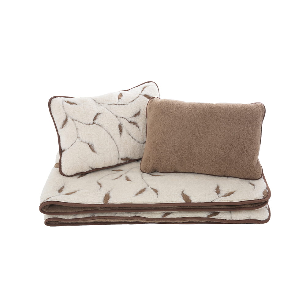 Pościel wełniana camel jasny napoli/camel ciemny (kołdra 160x200, 2x poduszka 50x60) (+-5cm)