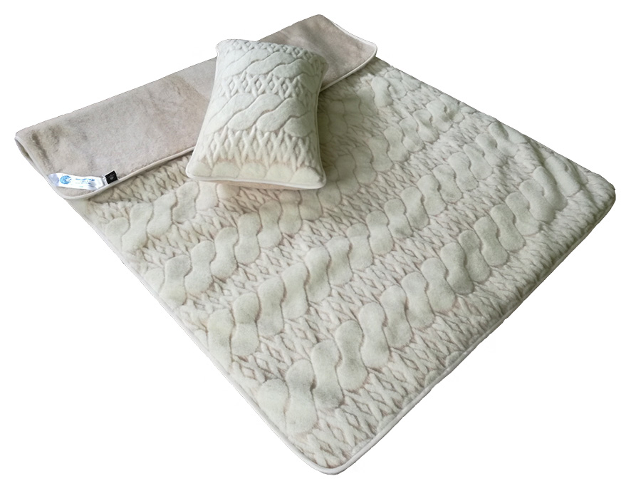 Pościel wełniana camel jasny/kaszmir calabria (kołdra 140x200, poduszka 40x60) (+-5cm)