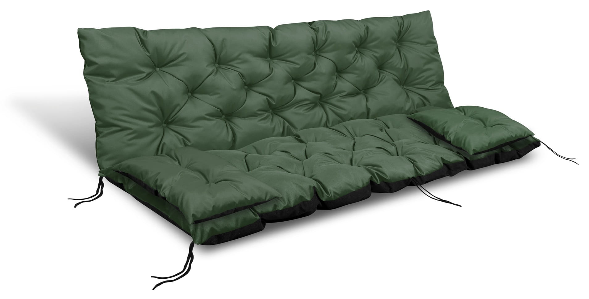 Poduszka ogrodowa 180x60x50 cm + 2 poduszki na ławkę huśtawkę wodoodporna zielona