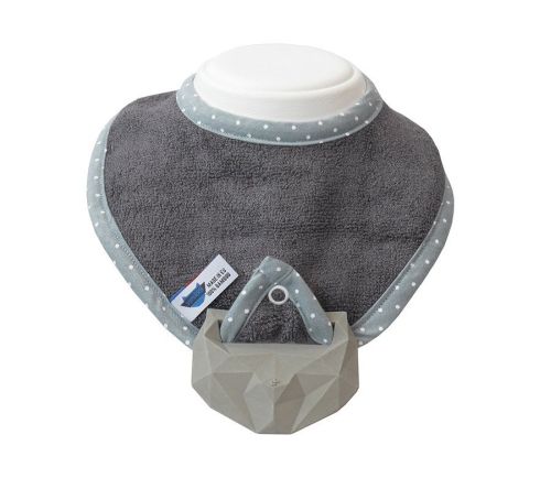 Lullalove supeRRO Hevea śliniak gryzakiem grey