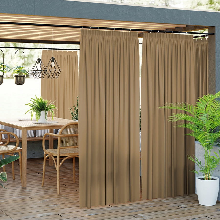 Zasłona gotowa Gardenia na taśmie 200x140cm Ciepły Brąz ZASŁONY NA ALTANĘ