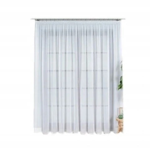 Firana gotowa z woalu wys 220x500 cm - elegancka, biała
