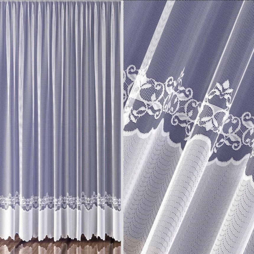 Montela firana długa 215x550cm z wzorem u dołu B+T