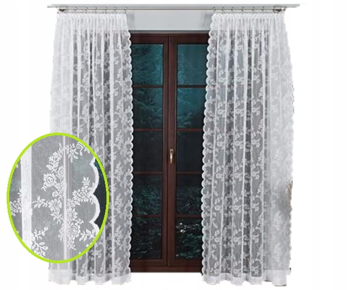 Zestaw 2 firan Kwiatuszki 255x150 - Idealne na taras i balkon