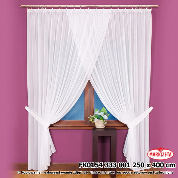Firanka FK0154 wymiar 160x400 / kolor biały