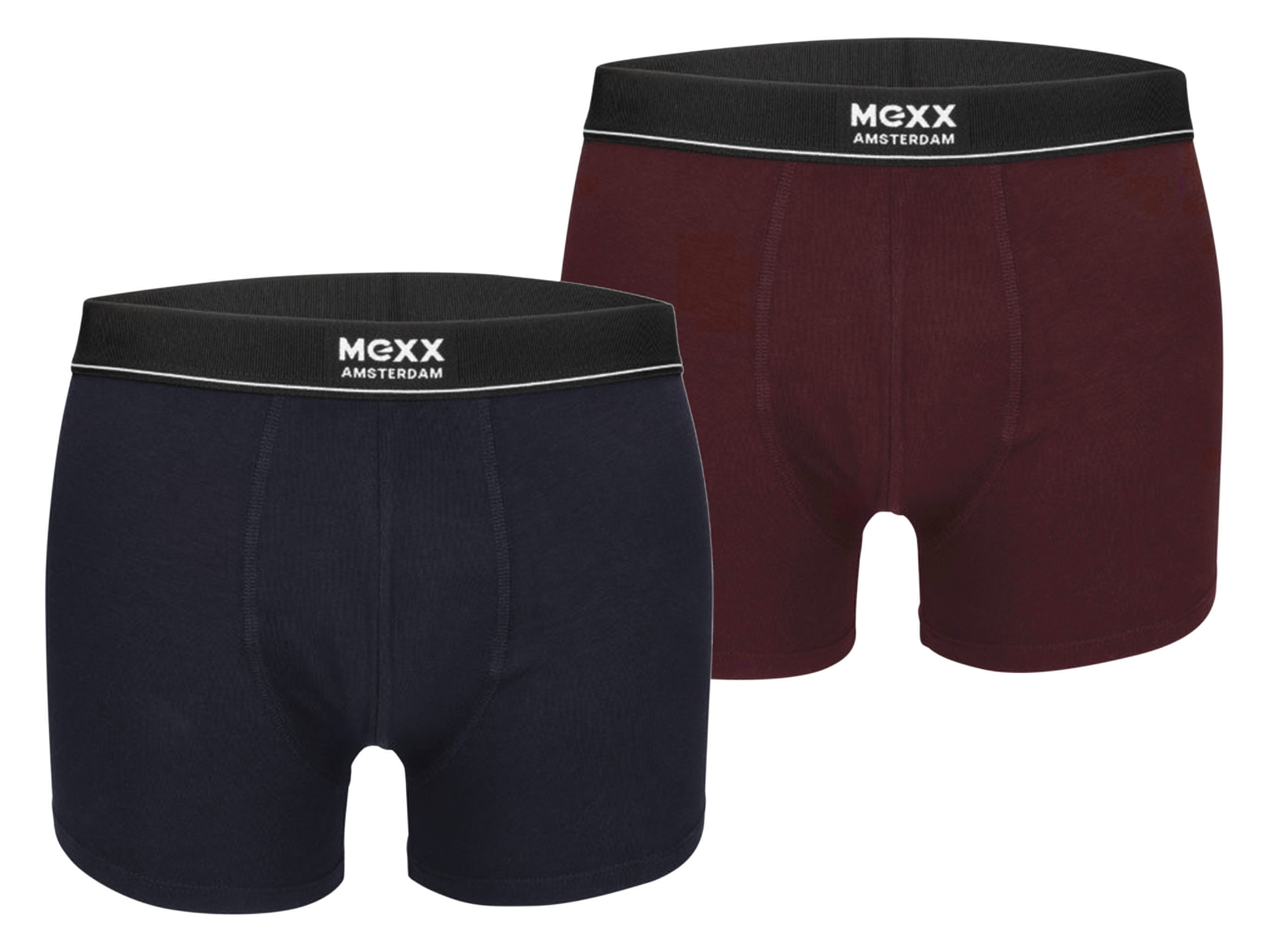 Mexx Bokserki męskie z bawełną, 2 pary granatowy/bordowy, XXL