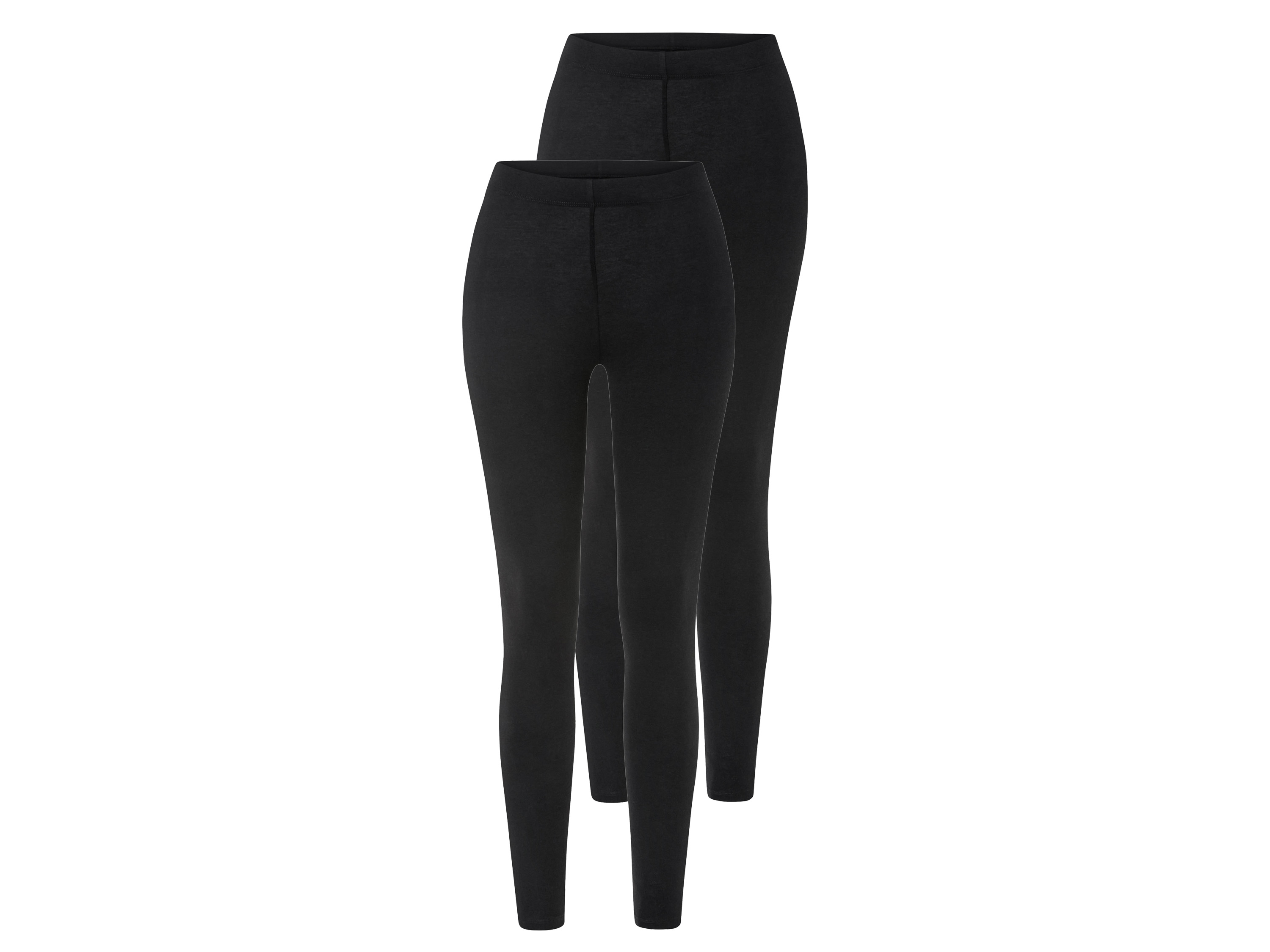 esmara Legginsy damskie z bawełny organicznej, 2 pary Czarny, XS 32-34