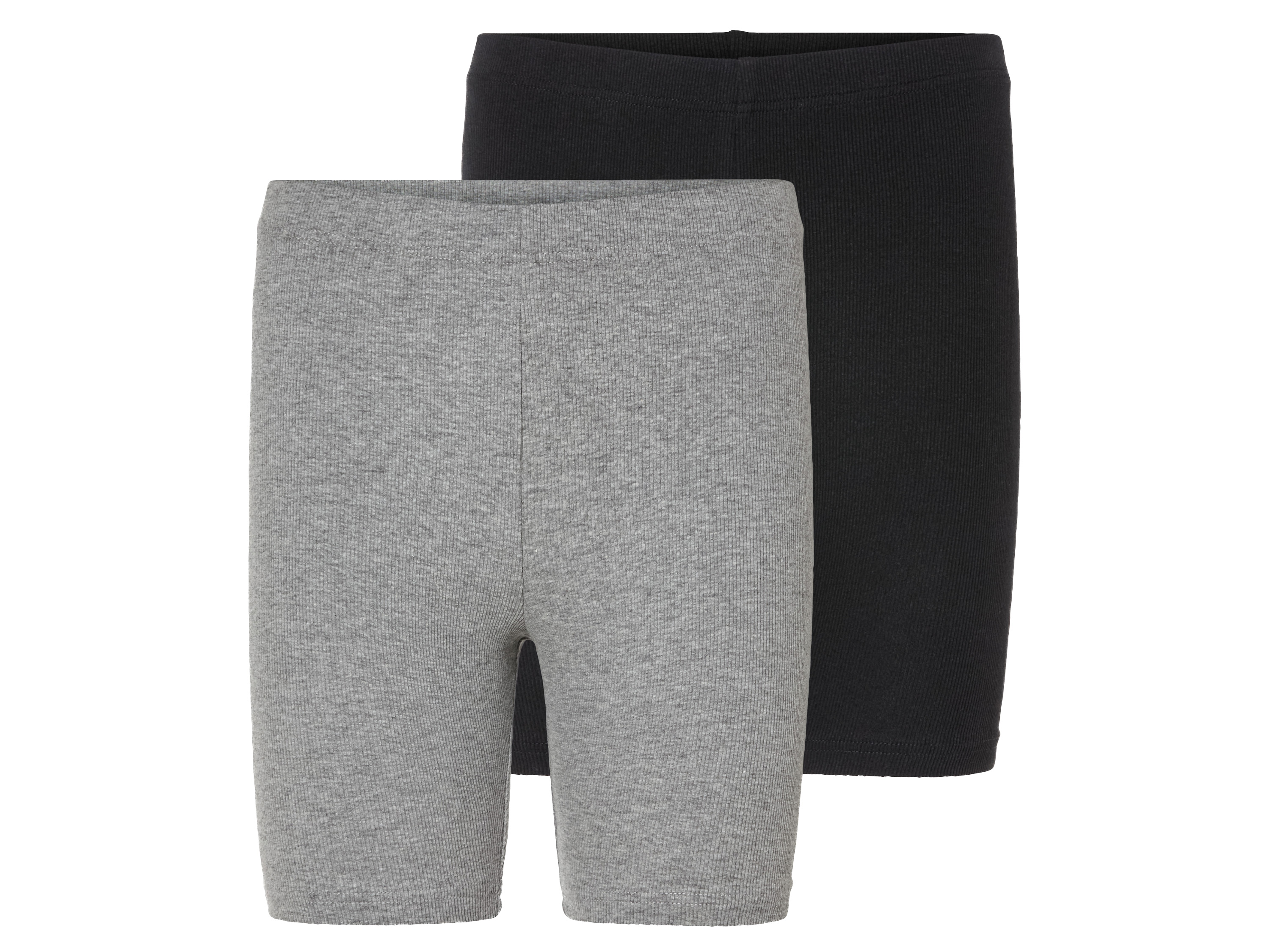 esmara Legginsy damskie krótkie z bawełną, 2 pary M 40/42, Czarny/ szary