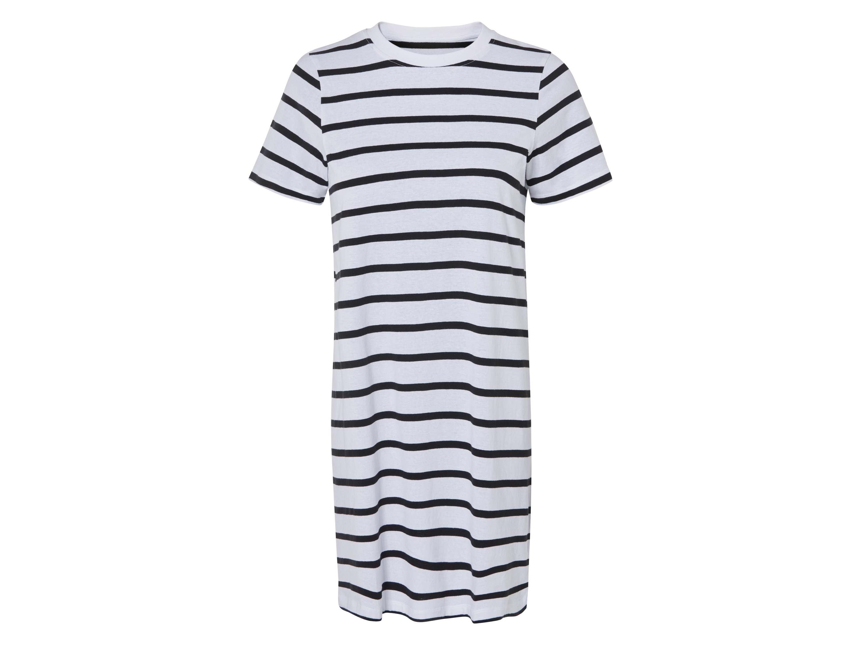 esmara Sukienka t-shirtowa damska z bawełny organicznej opony czarny/biały, S36/38