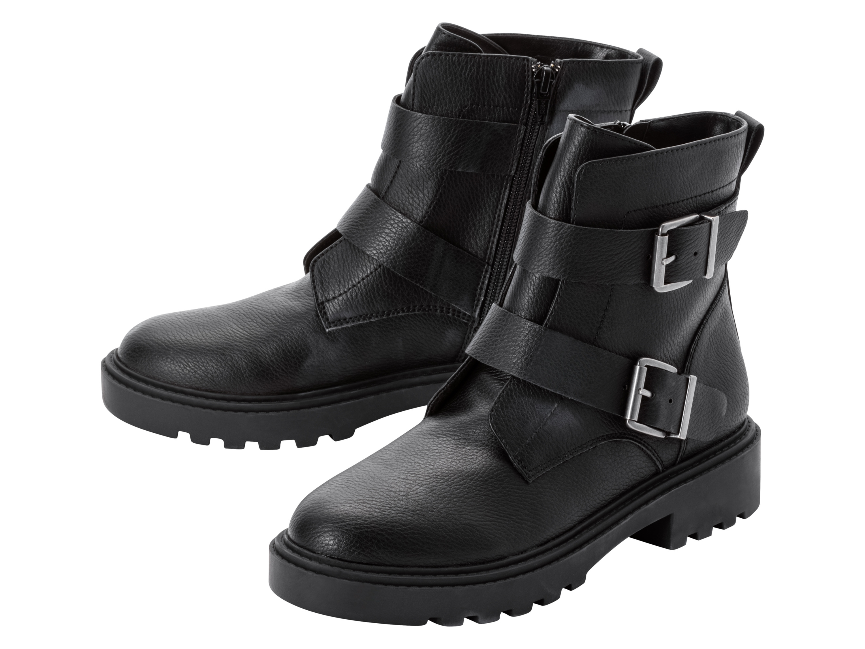 esmara Botki damskie, czarne klamry, 37