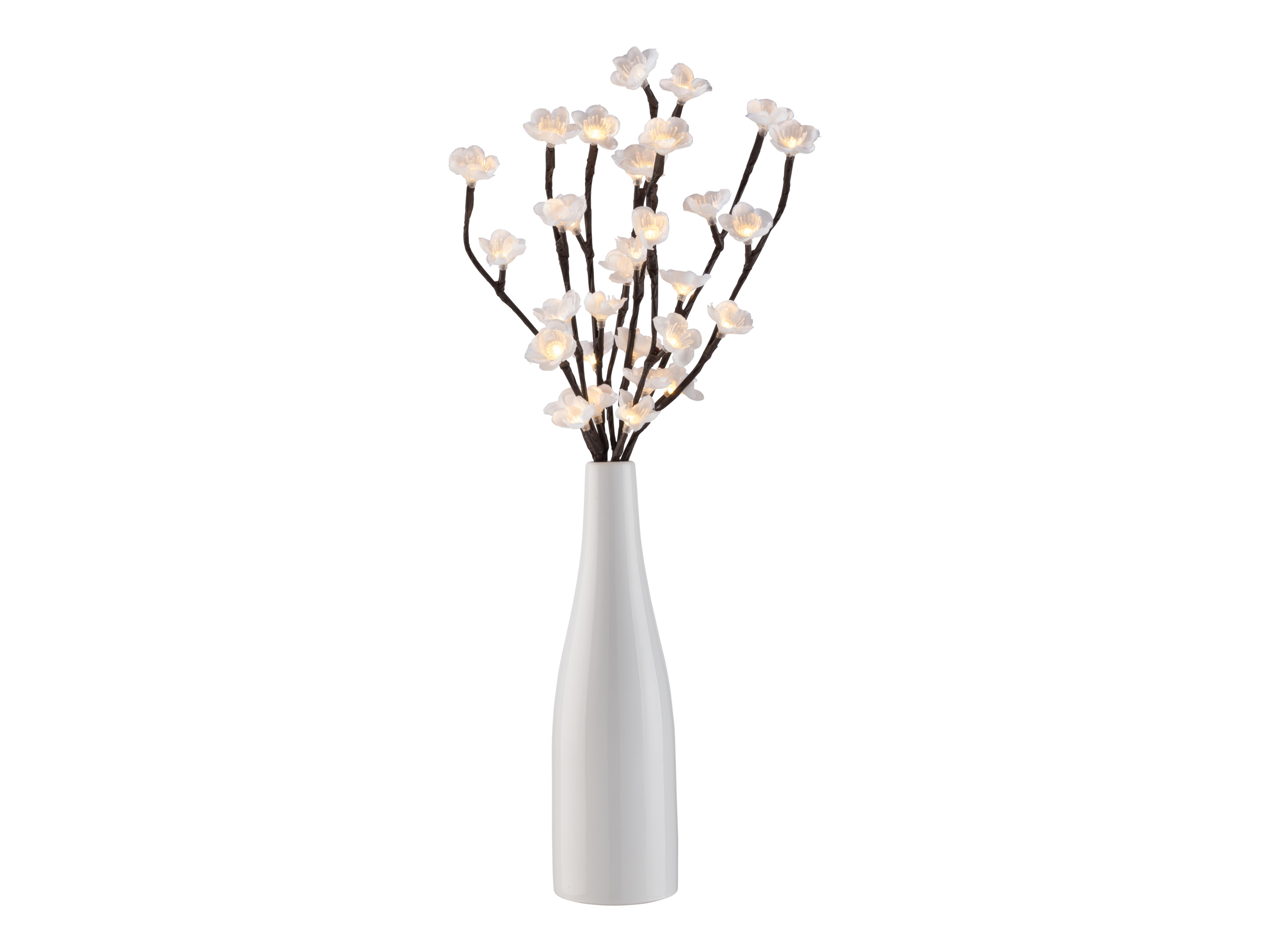 Livarno home Wazon dekoracyjny z gałązką Led, ceramiczny Kwiat wiśni, biały
