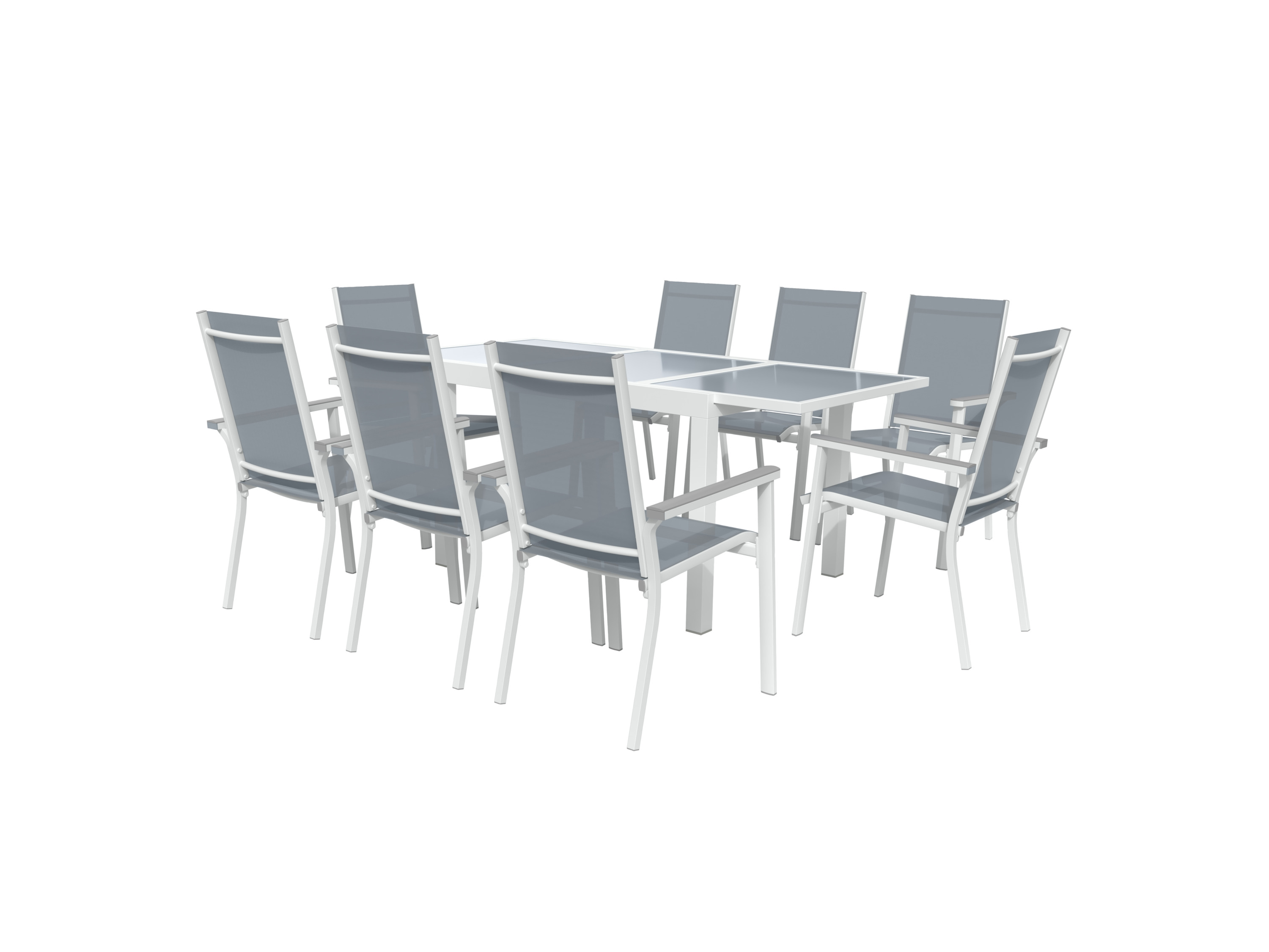 Livarno home Zestaw aluminiowych mebli ogrodowych Houston, stół rozkładany i 8 krzeseł