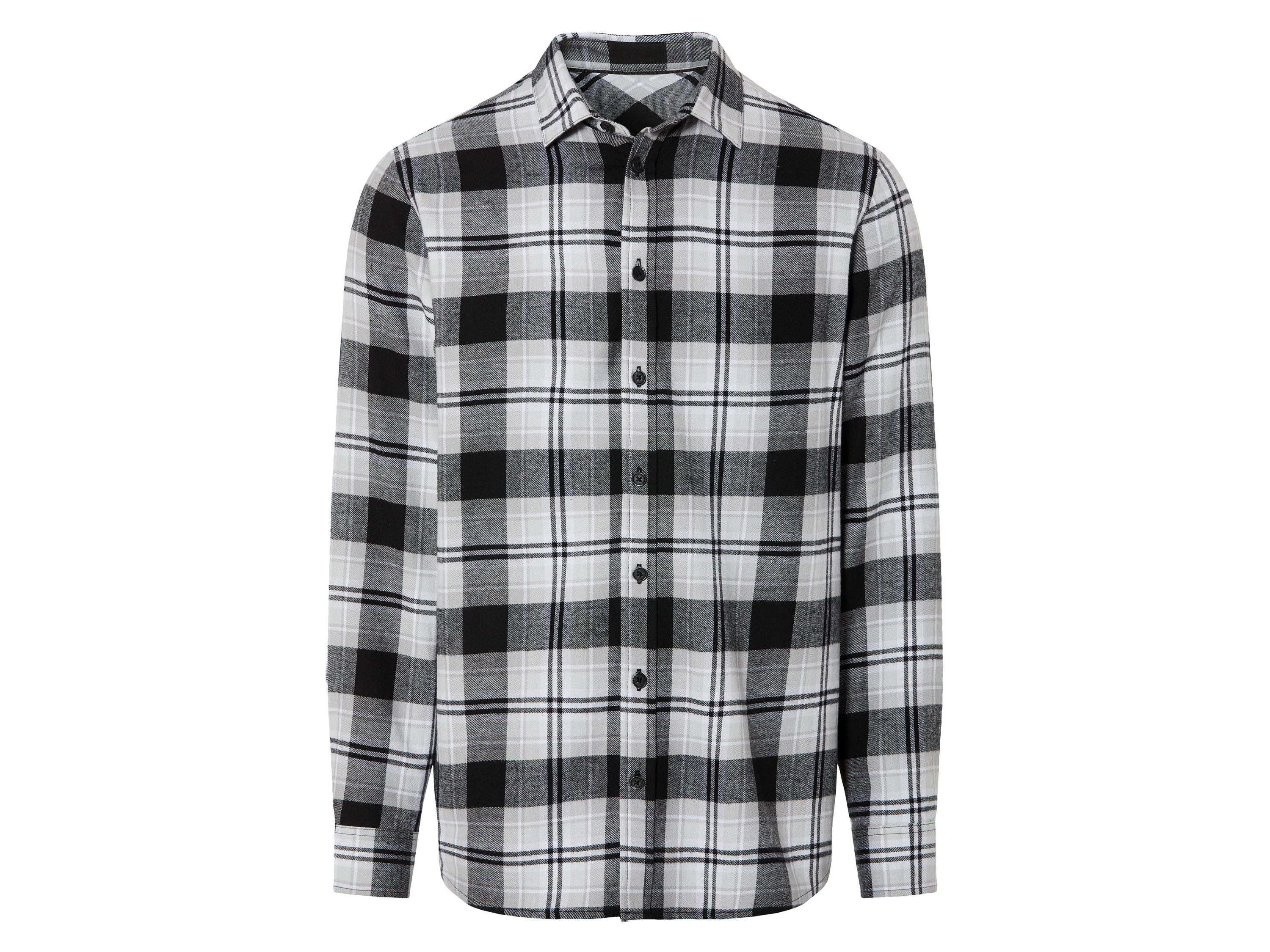 Livergy Koszula męska flanelowa z bawełny L41/42, Czarny/ biały