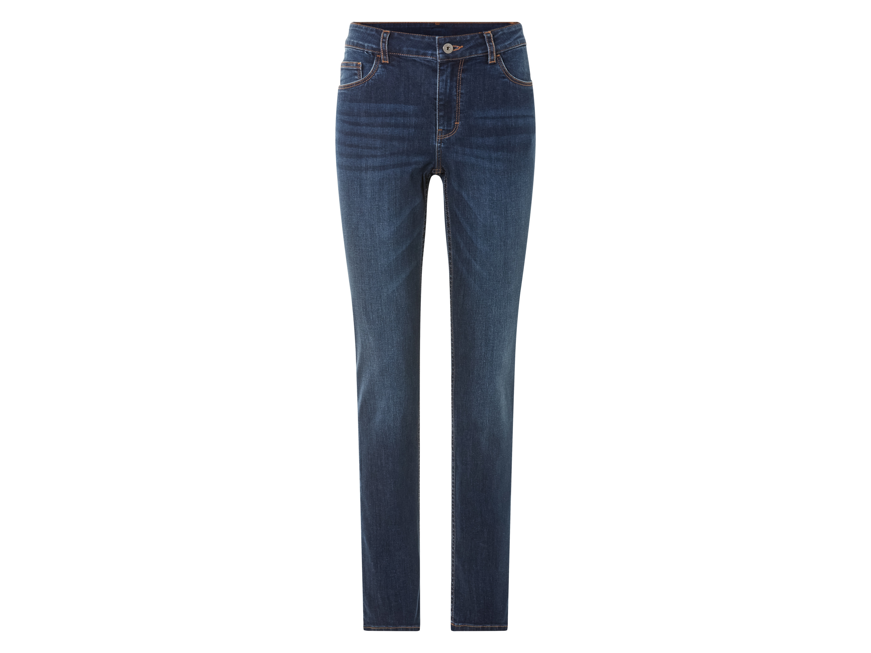 esmara Jeansy damskie z bawełny, Slim Fit 44 długa długość, Niebieski