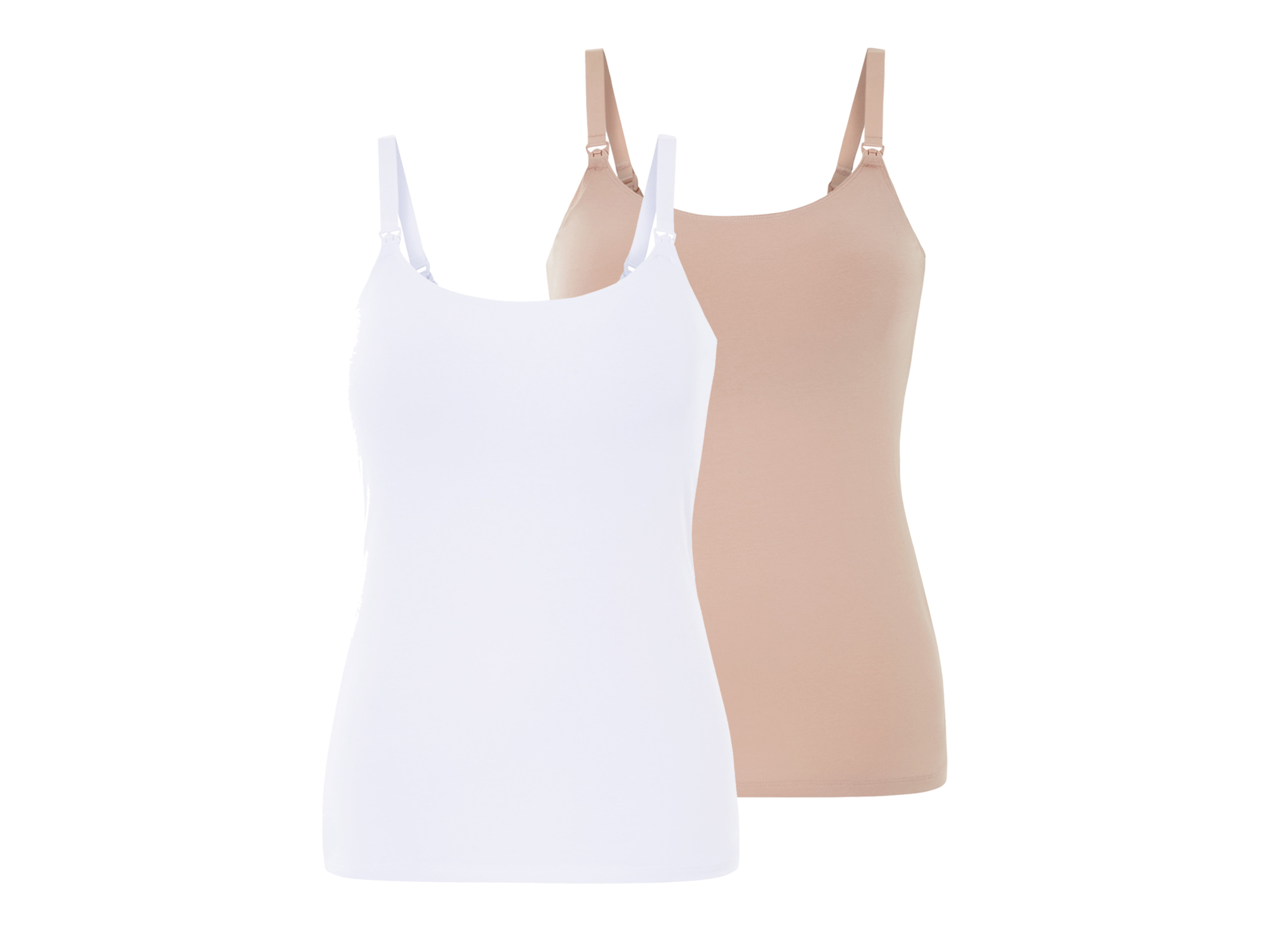 esmara Topy do karmienia z bawełny organicznej, 2 sztuki jasnoróżowy/biały, Xl48/50