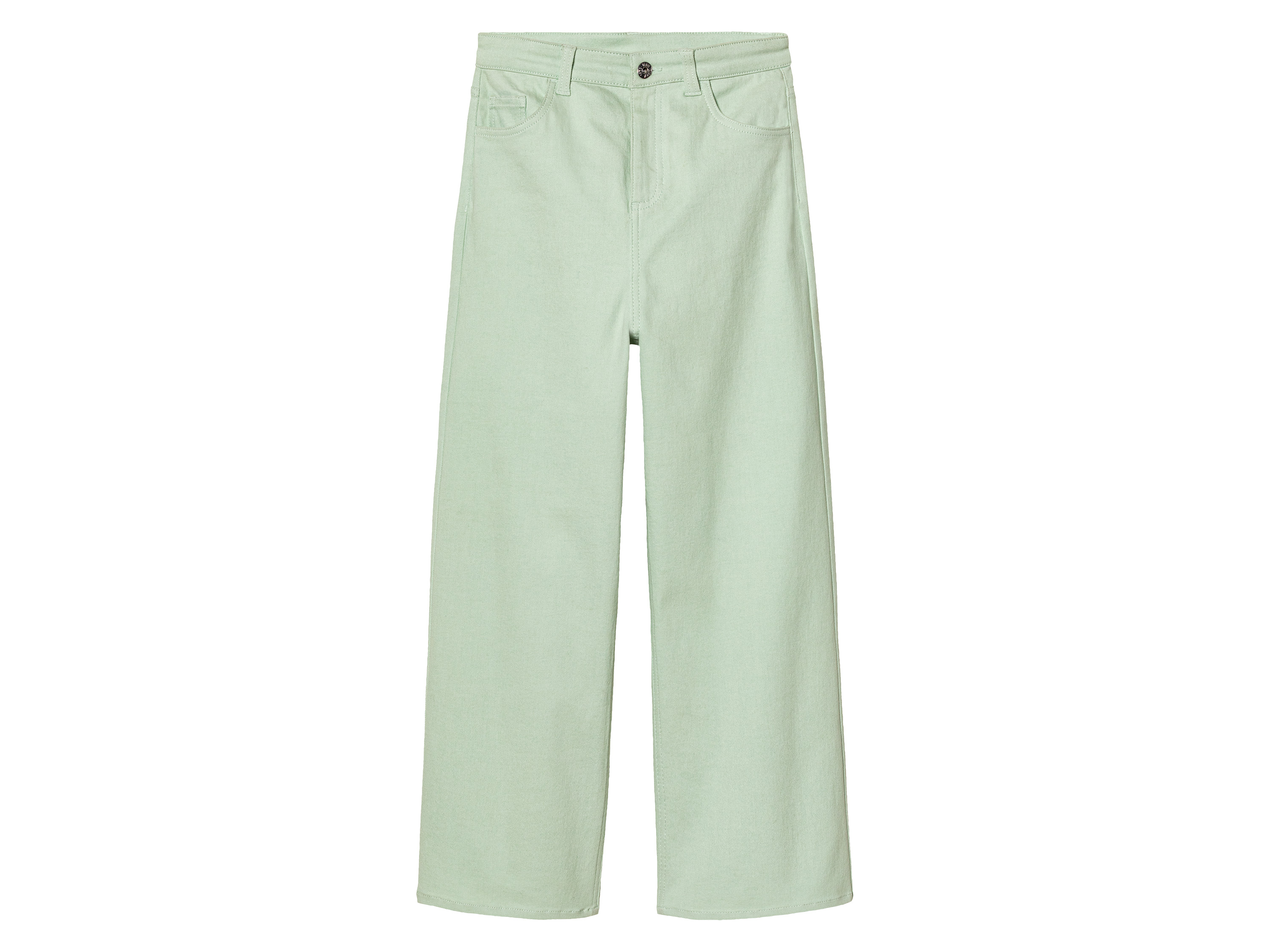 pepperts! Jeansy kuloty dziewczęce z bawełną, wide leg Miętowy, 134