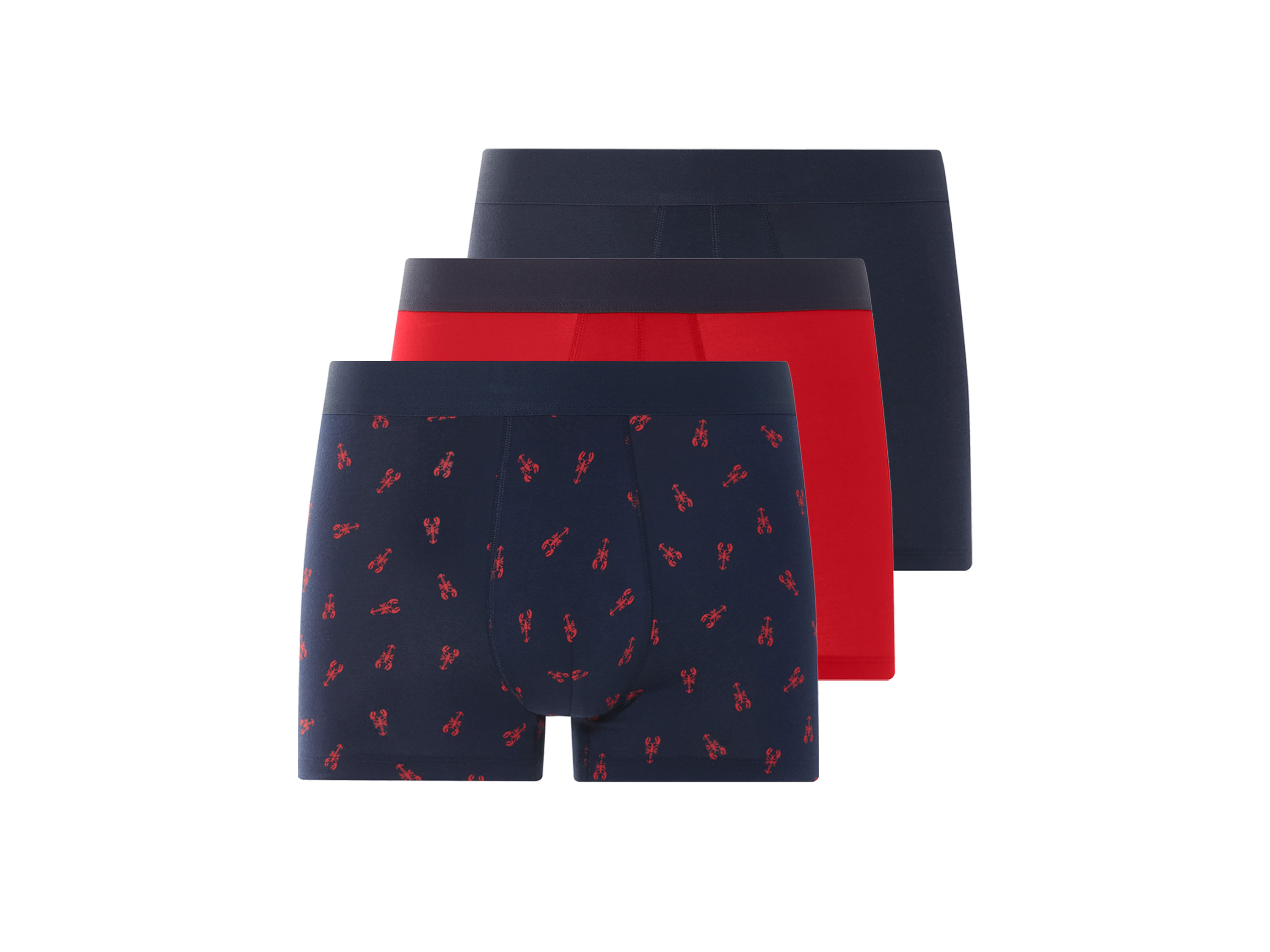 Livergy Bokserki męskie, 3 pary granatowy/chabrowy/czerwony, 8/Xxl
