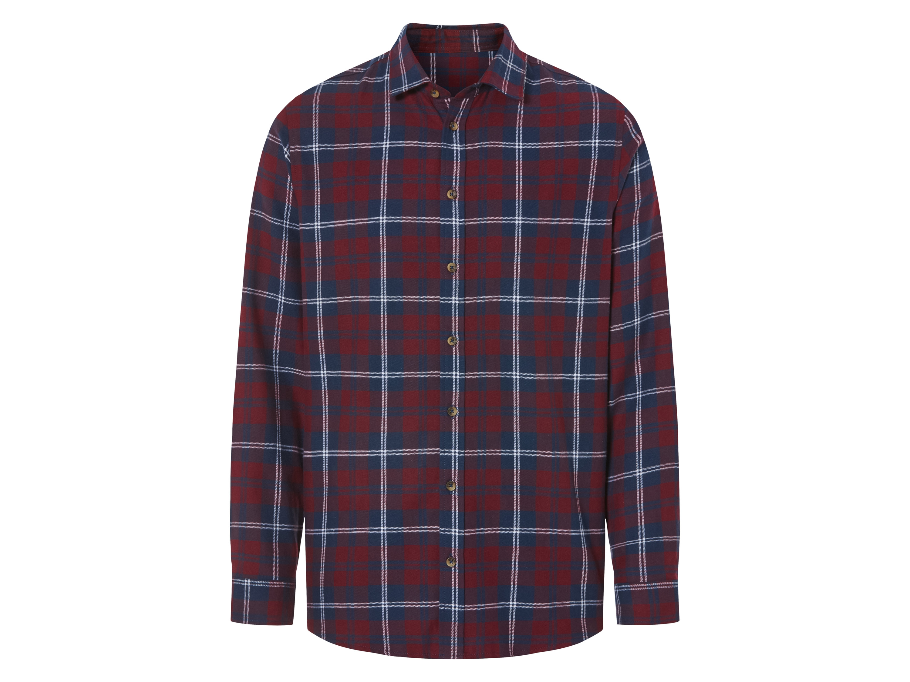 Livergy Koszula męska flanelowa casual L41/42, W kratkę/czerwony/navy