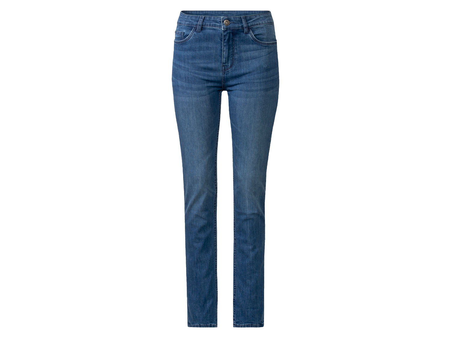 esmara Jeansy damskie z bawełną, Slim Fit Dłuższe, Ciemnoniebieski, 44