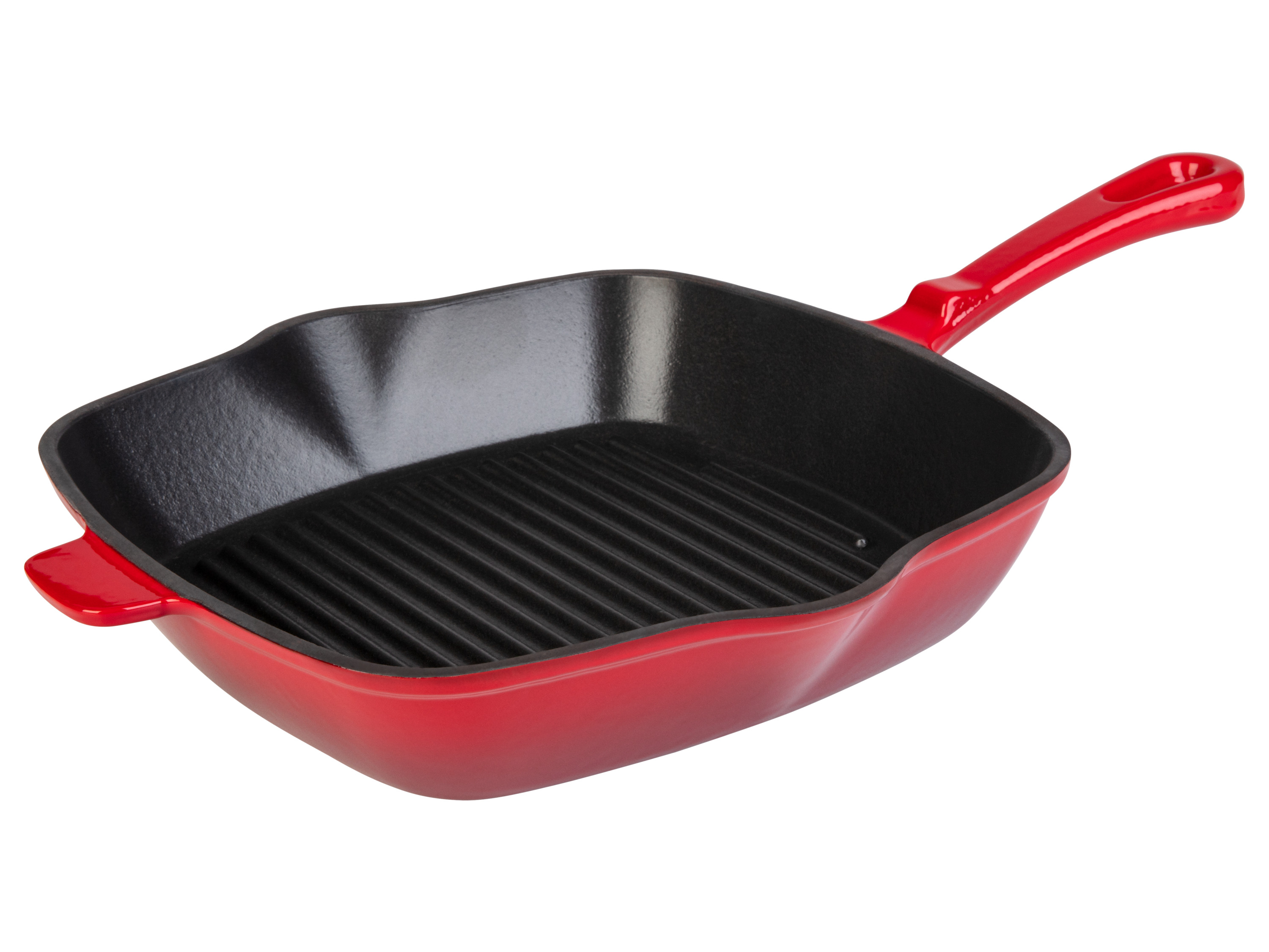 Livarno home Patelnia żeliwna grillowa, 24,5 x 24,5 cm Czerwony