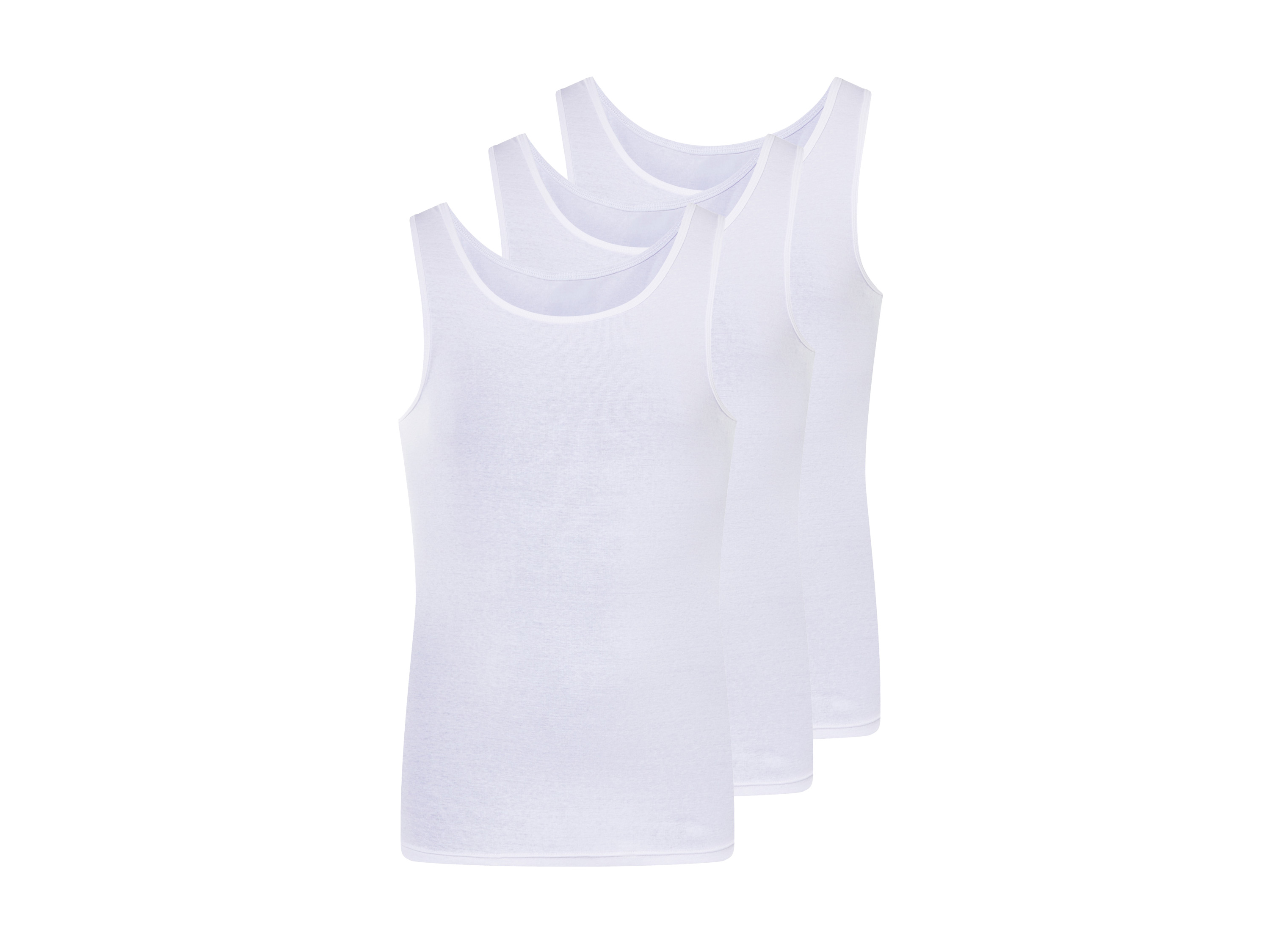 Livergy Podkoszulki męskie prążkowane, 3 sztuki Biały, 9/3Xl
