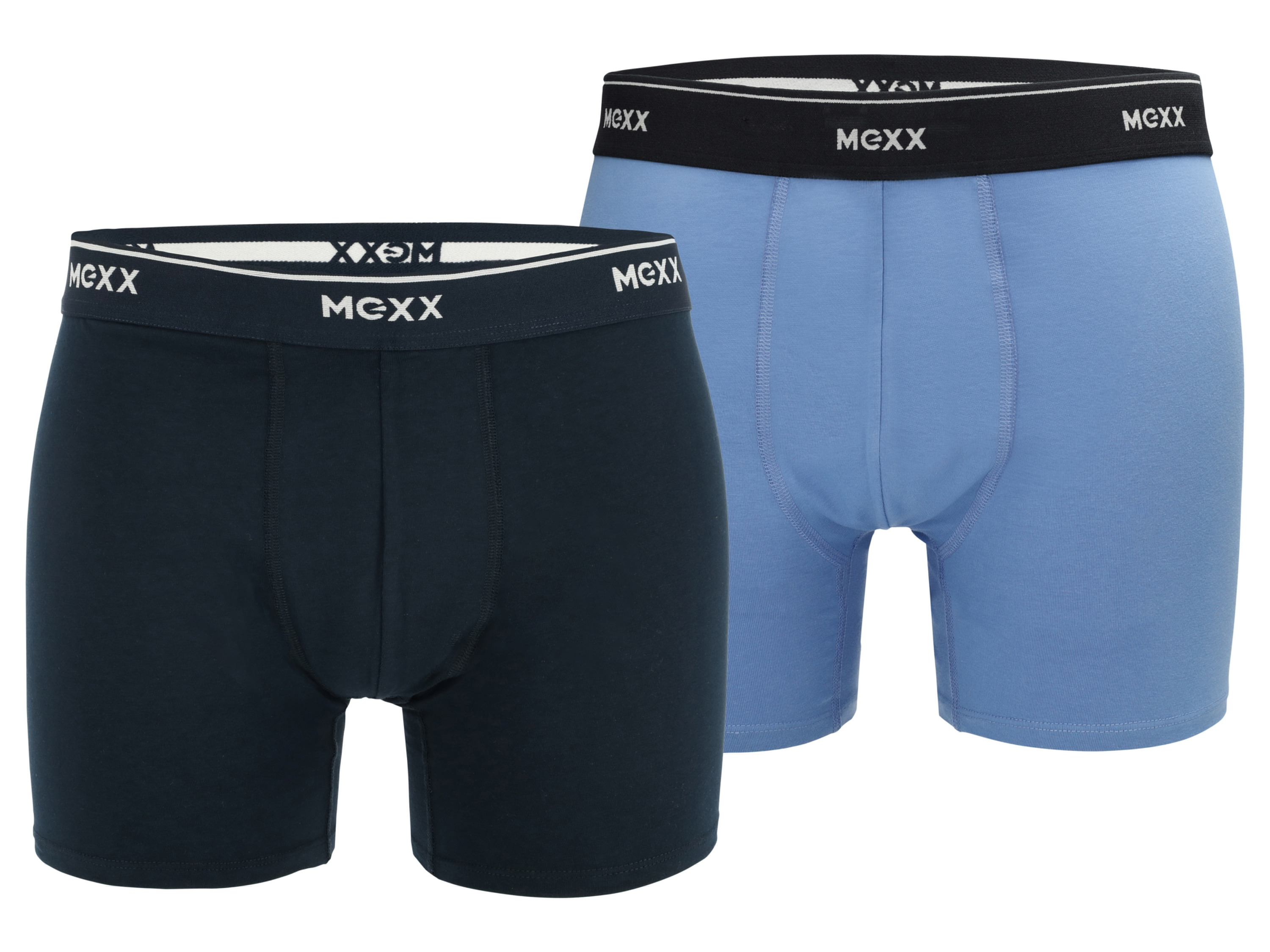 Mexx Bokserki męskie z bawełną, 2 pary Granatowy/niebieski, XXL