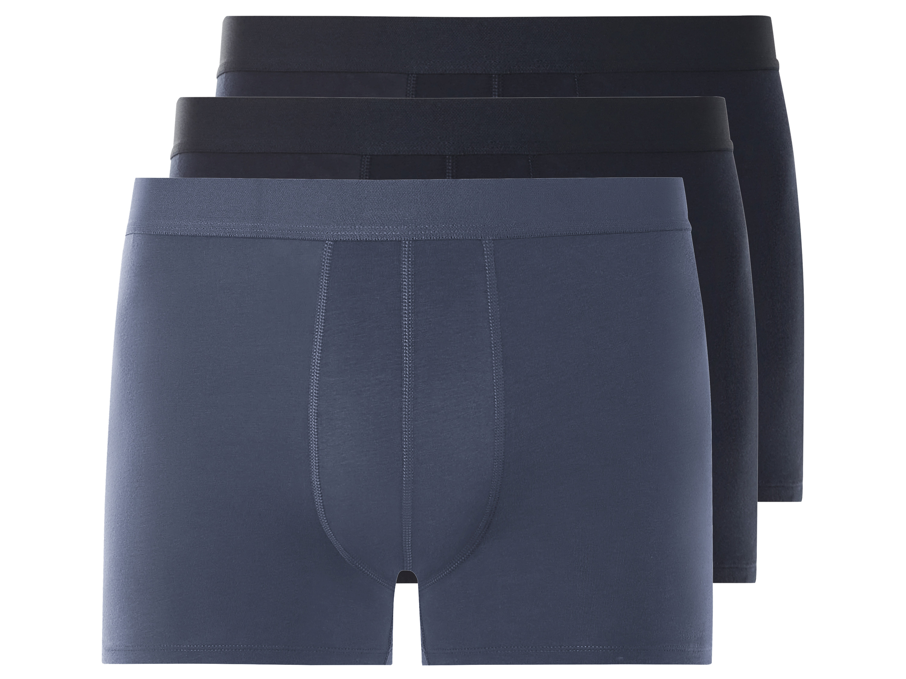 Livergy Bokserki męskie z bawełny, 3 pary 8/Xxl, Granatowy/niebieski
