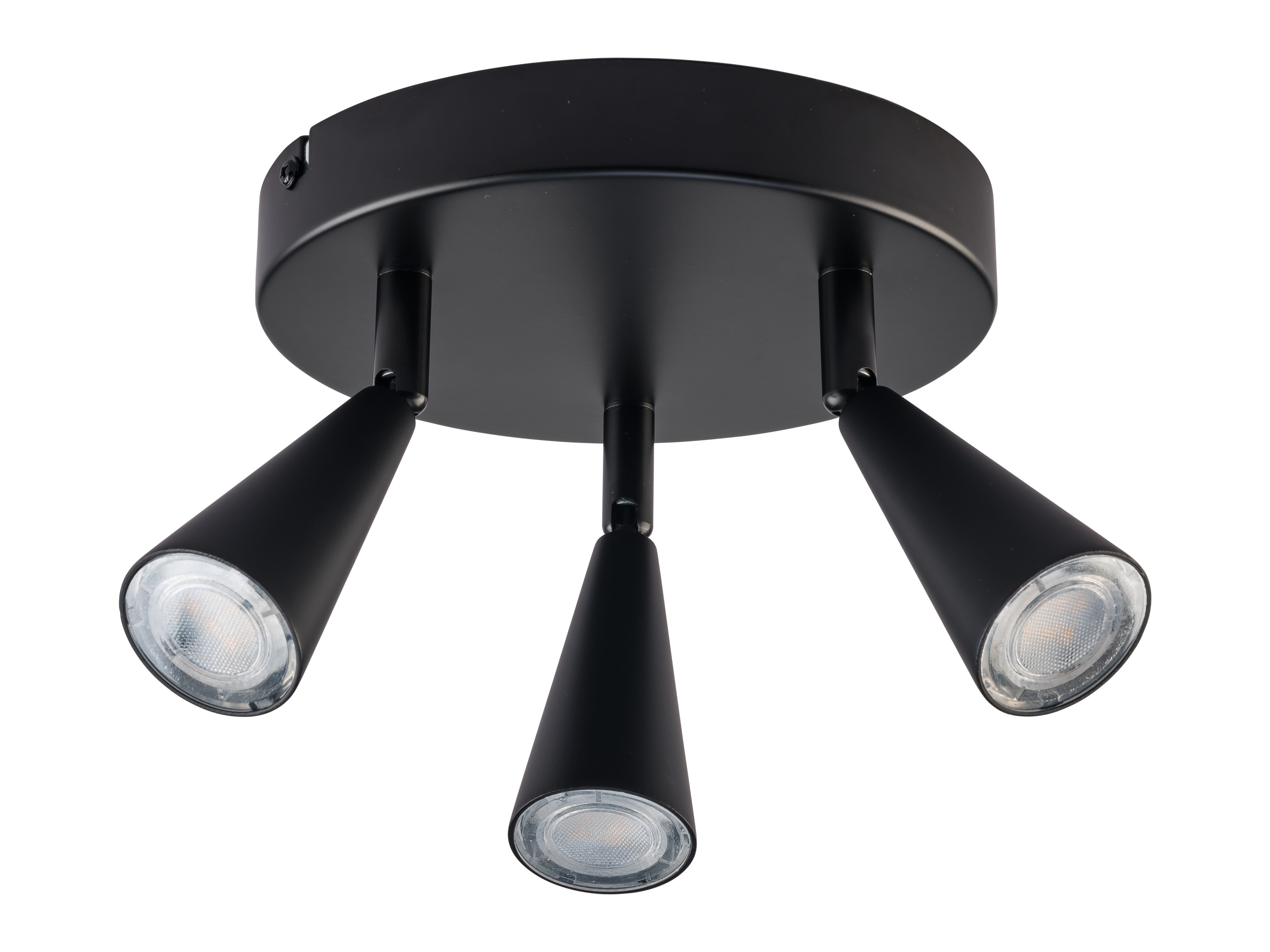Livarno home Lampa sufitowa Led, 3-punktowa Okrągła/ czarny